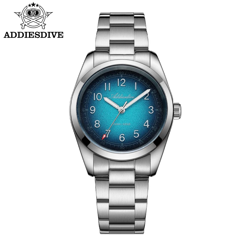 Relógio Feminino De Quartzo Com Cristal De Safira Azul E Luminescência Super Brilhante.