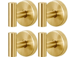 Conjunto De 4 Ganchos Com Ventosa, Suportes Para Toalhas Em Aço Inoxidável Dourado Escovado, À Prova D Água E Ferrugem