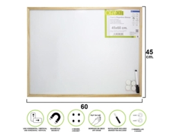 Quadro Magnético Branco 45X60 cm Com Marcador e 4 Ímãs ORYX
