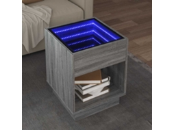 Vidaxl Mesa De Centro Luzes Led Infinity 40x40x50 Cm Cinzento Sonoma