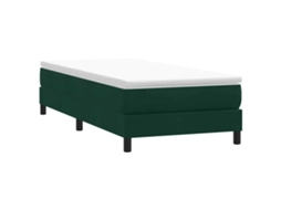 Vidaxl Box Cama De Primavera Sem Colchão Verde Escuro 90x210 Cm Veludo