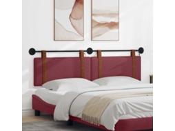 Vidaxl Cabeceira Suspensa Com Luz Led Vinho Vermelho Pu Antigo