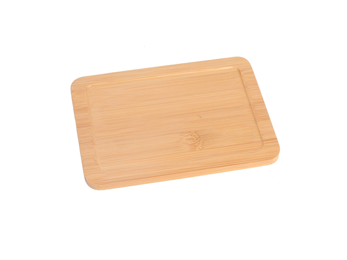 RNEMITERY Bandeja Pequeña de Bambú, Plato Rectangular para Té, Posavasos de Bambú para Sala de Estar