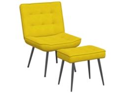 Relaxing Chair With Footstool, Relaxing Chairs With Footstool Vidaxl Amarelo Veludo