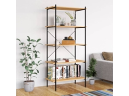 Vidaxl Unidade Com 5 Prateleiras 80x40x163 Cm Preto/cor De Carvalho