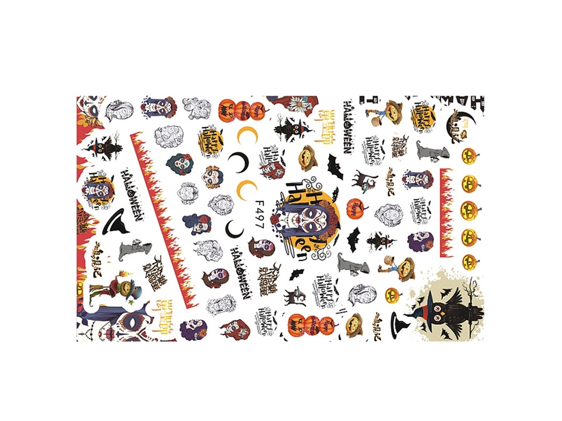 Decalques De Unhas Halloween Série Estéreo Autoadesivos