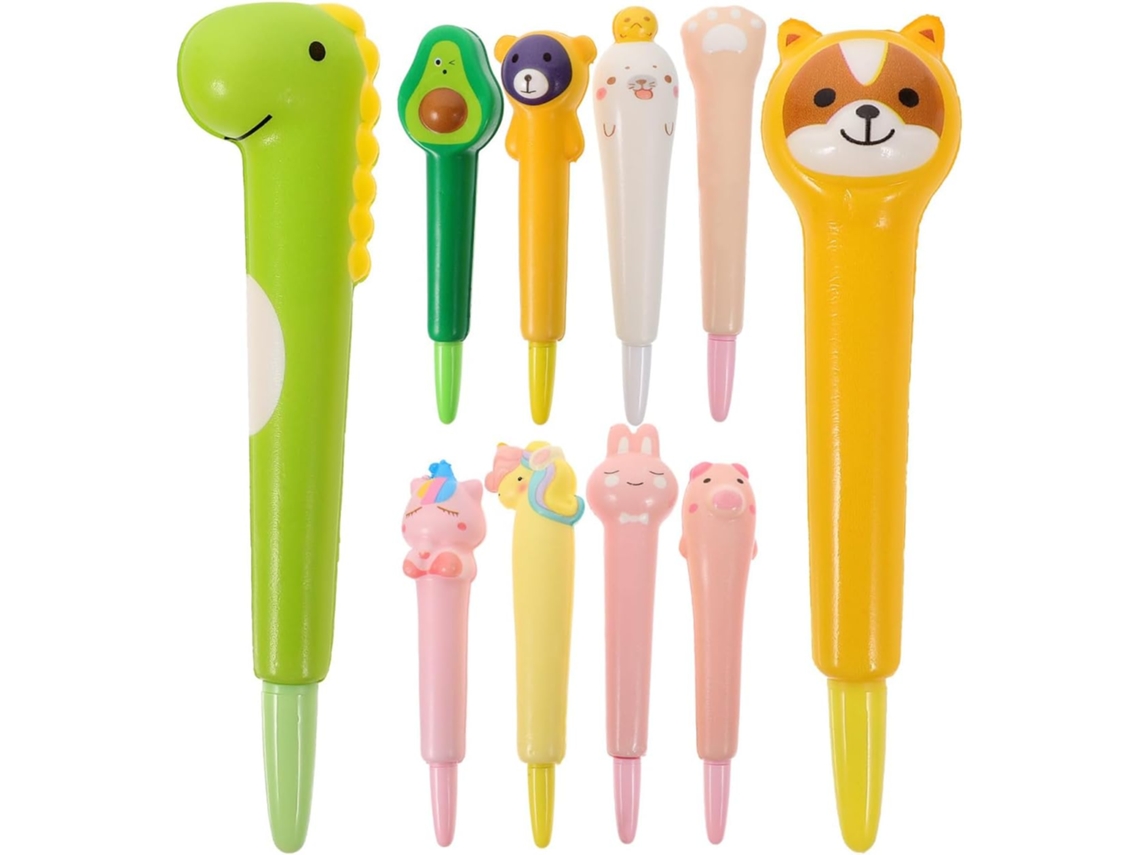 Conjunto De 10 Canetas Gel Multifuncionais Plástico Fofas, Práticas
