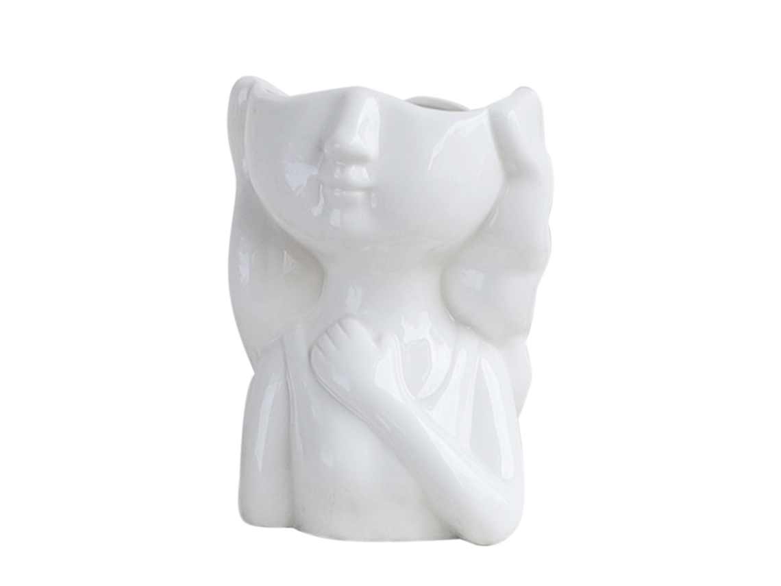 Vaso Cerâmico Decorativo Sala com Hidroponia Infantil