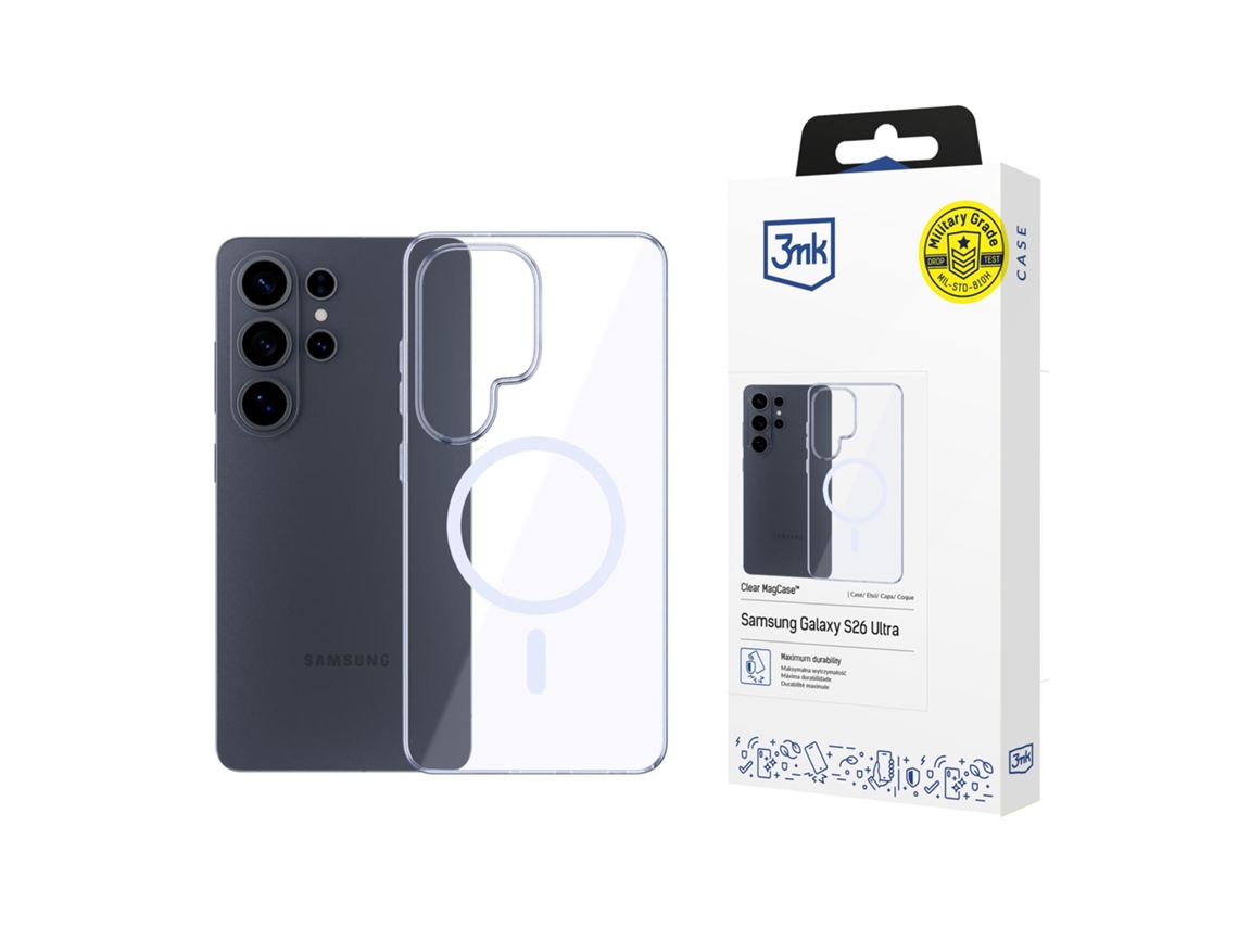 Capa Protetora Transparente 3mk Para Samsung Galaxy S26 Ultra, Modelo 3mk Clear Magcase.
