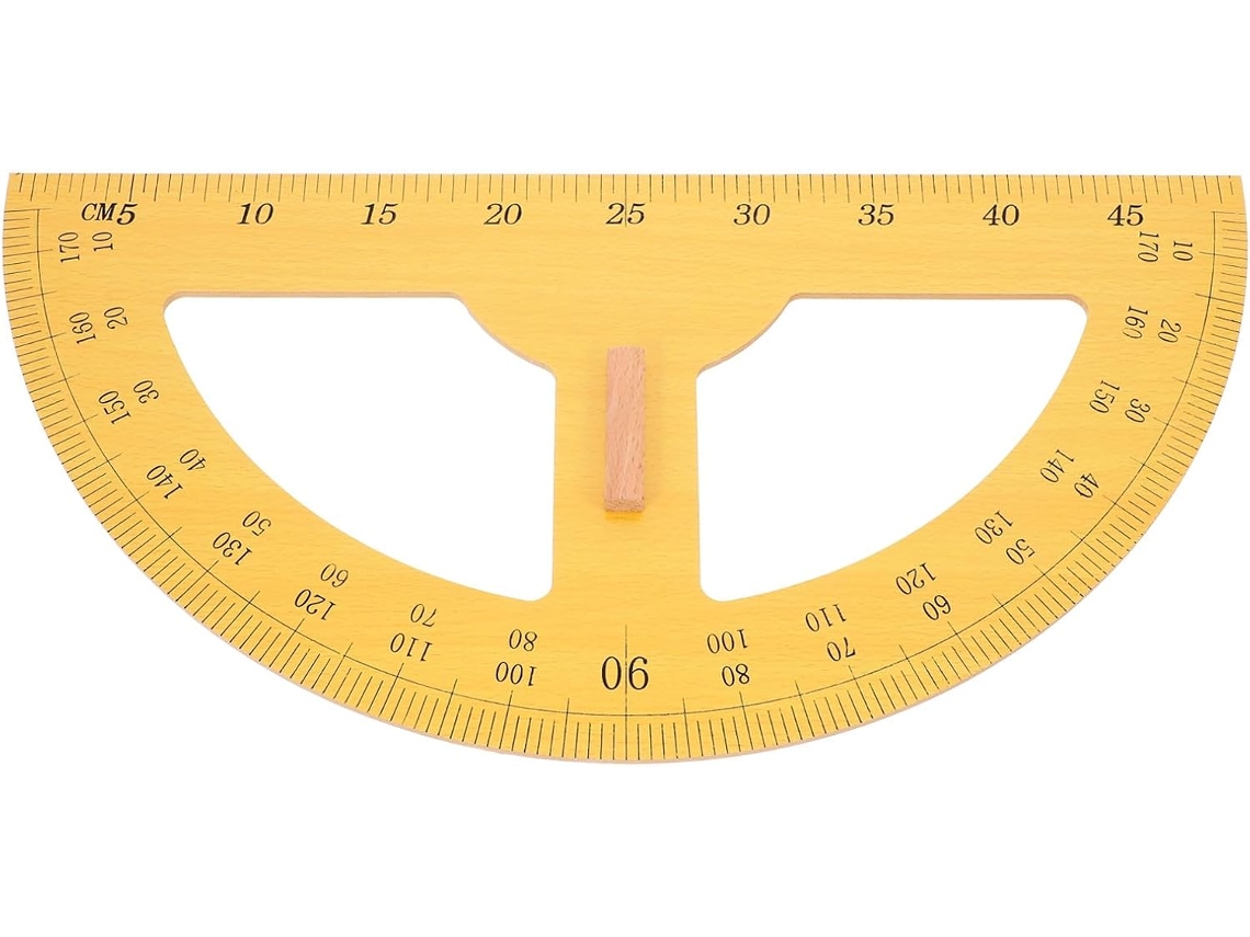 Transferidor Semicircular Gigante de Madeira Maciça de 30 Cm para Professores CHABERLU