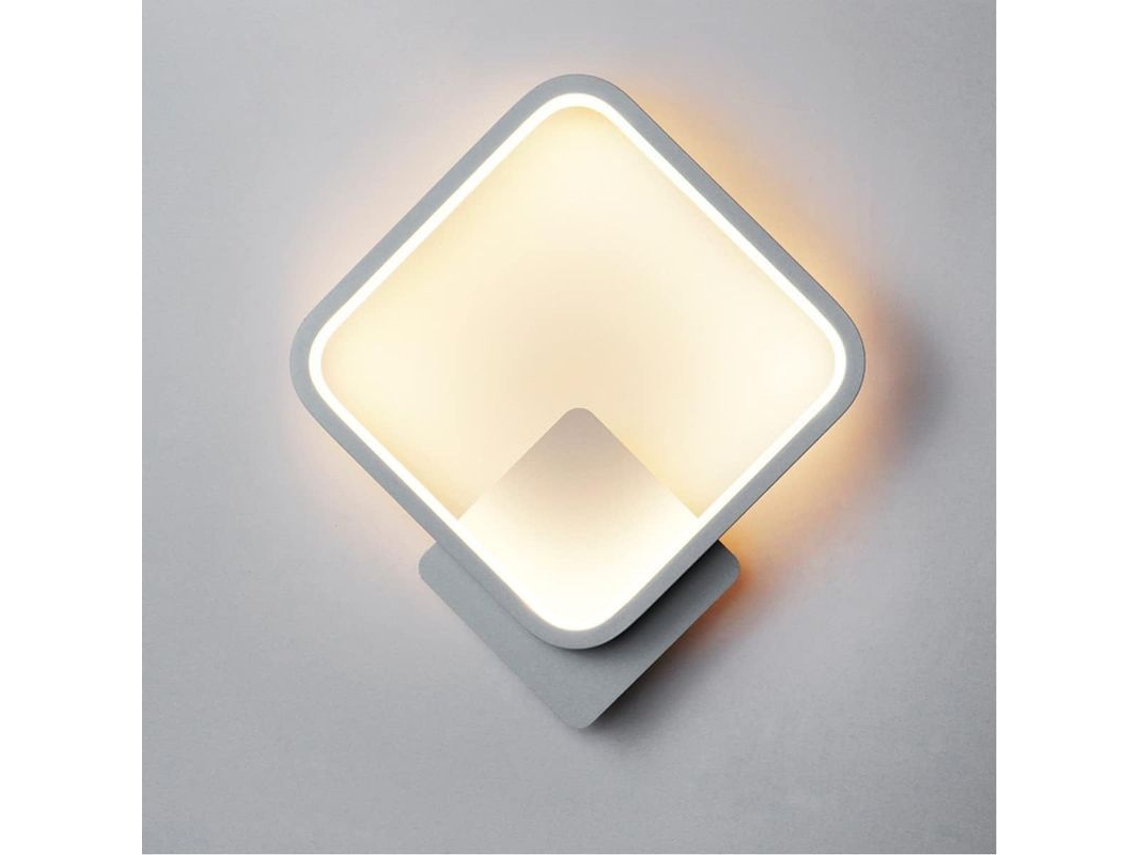 LÂMPADA de parede Nova Line LED 12W branca quadrada com 3 modos interior