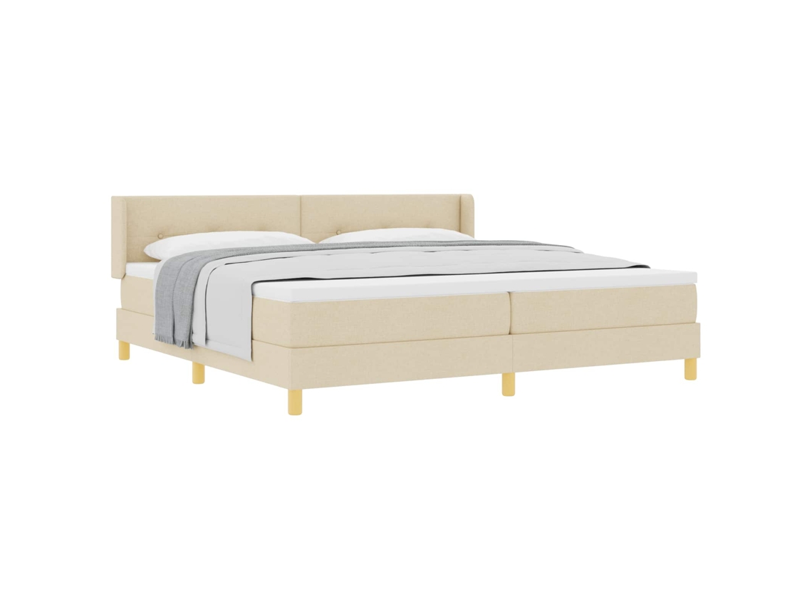 Conjunto 1 Cama Box Vidaxl Creme Tecido (200 X 200 Cm)