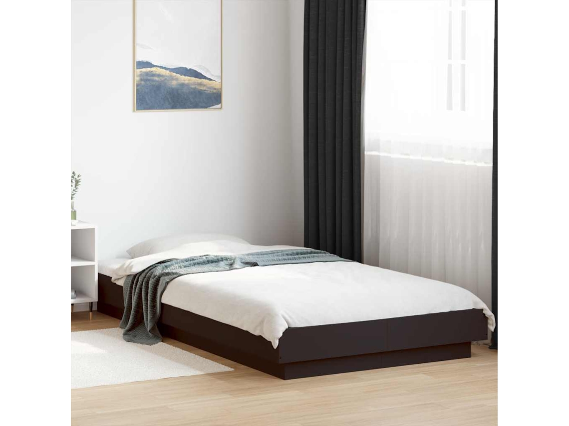 Vidaxl Estrutura De Cama 100x200 Cm Derivados De Madeira Preto