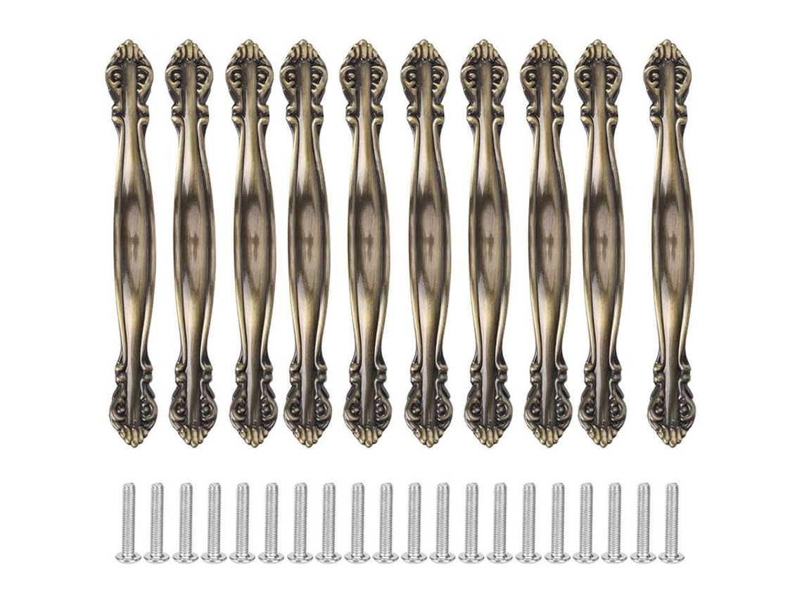 Puxadores Para Móveis, Conjunto De 10, Vintage Para Móveis De 64 Mm Com Design Vazado, Bronze