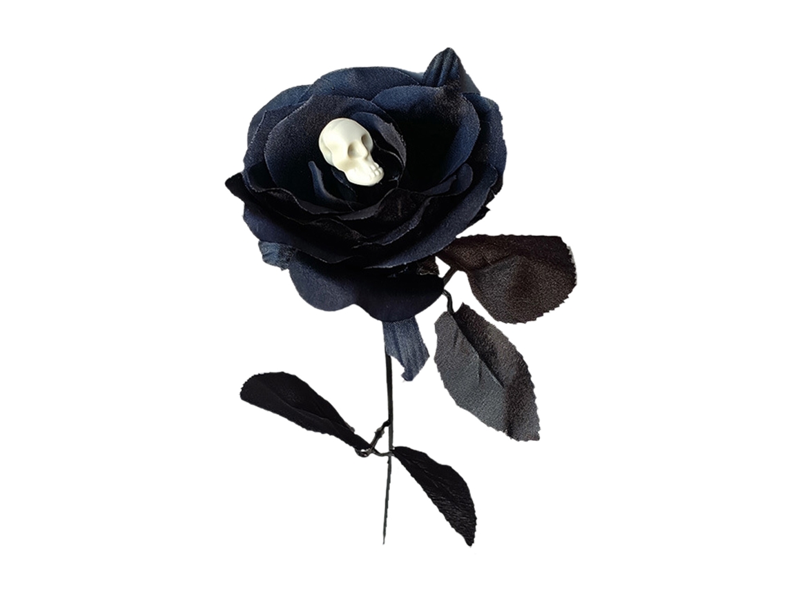 Laxiscreed Flor Artificial De Halloween Com Rosa E Caveira Negra Para Decoração Festiva