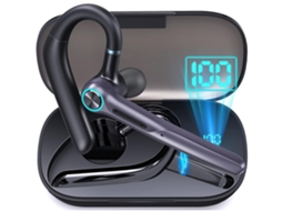 Auscultadores Bluetooth 54h JIAPEI com som reforçado, ligação dupla, led, preto