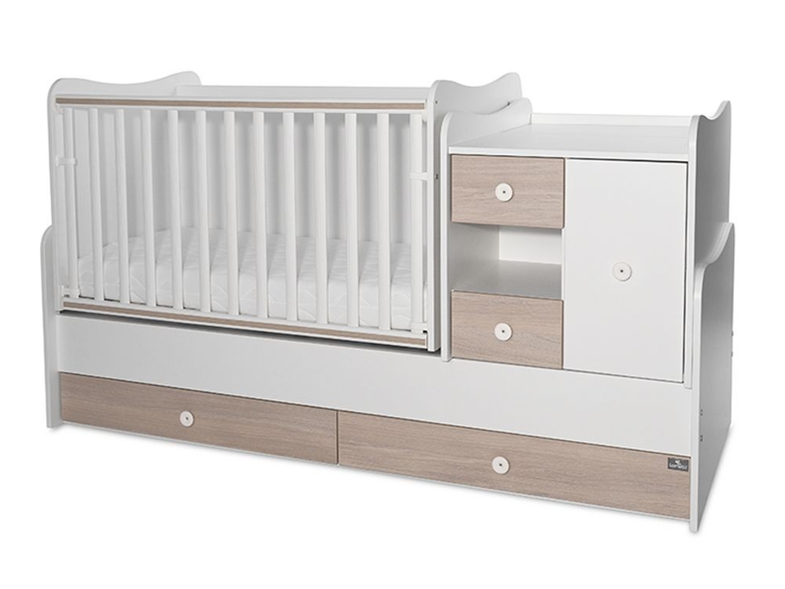 Berço Conversível Em Cama Minimax By Lorelli Branco+âmbar Novo