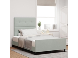 Cama Lovely Home Tecido Veludo Cinzento (120x200)