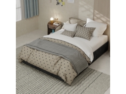 Cama Casal Cinza 140x200cm, Veludo Holandês, Haste Pneumática (s/ Cabeceira/colchão) - Réplica. -op