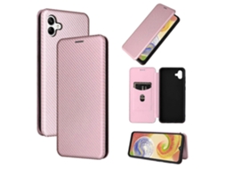 Capa De Couro Com Textura De Fibra De Carbono Para Samsung Galaxy A04 4g