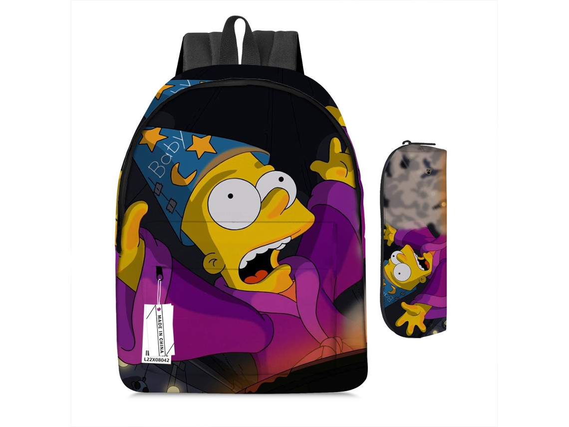 Mochila KOHREE Estudantil Os Simpsons Conjunto de Duas Peças