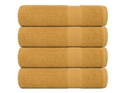 Vidaxl Toalhas De Banho Frogn 4 Pcs 70x140 Cm 360 G/m² Ouro