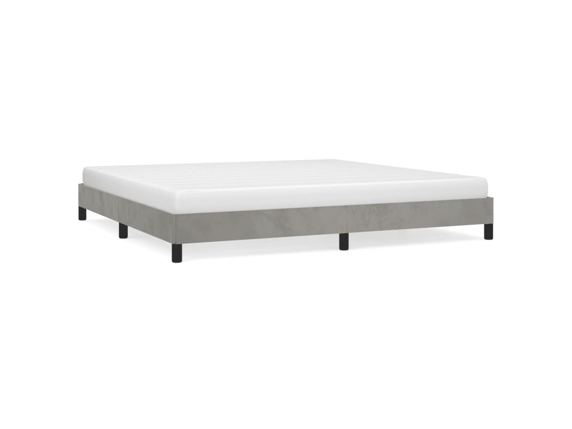 Estrutura de Cama Sem Colchão Veludo Cinzento Claro MAISON EXCLUSIVE (200x200 cm)