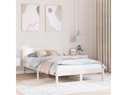 Vidaxl Estrutura Da Cama Com Cabeceira Branco 120 X 200 Cm