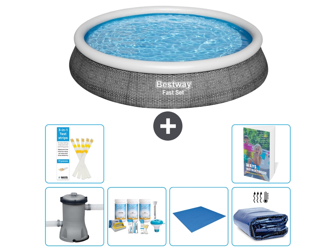 Piscina Bestway Fast Set Redonda 396x84 Cm 5 peças S289 BESTWAY