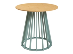 Mesa De Jantar Lensuu 76x Ø80 Cm Verde Pastel/carvalho [EN.CASA]