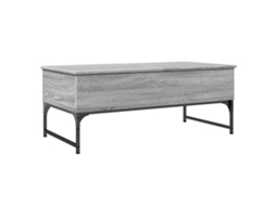 Mesa de Centro MAISON EXCLUSIVE em Derivados de Madeira e Metal Cinzento Sonoma (100x50x40 cm)