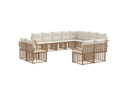 Maison Exclusive - Conjunto De Sofás Para Exterior 12 Unid. Natural E Branco Creme
