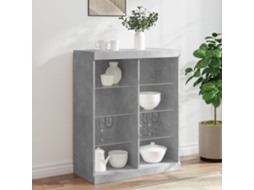 Aparador con luces LED 81x37x100 cm Gris Cemento