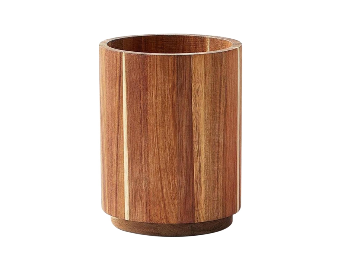 Porta-talheres Madeira – Caixa Organizadora Cozinha – Madeira Maciça – 15×15×16,5 Cm