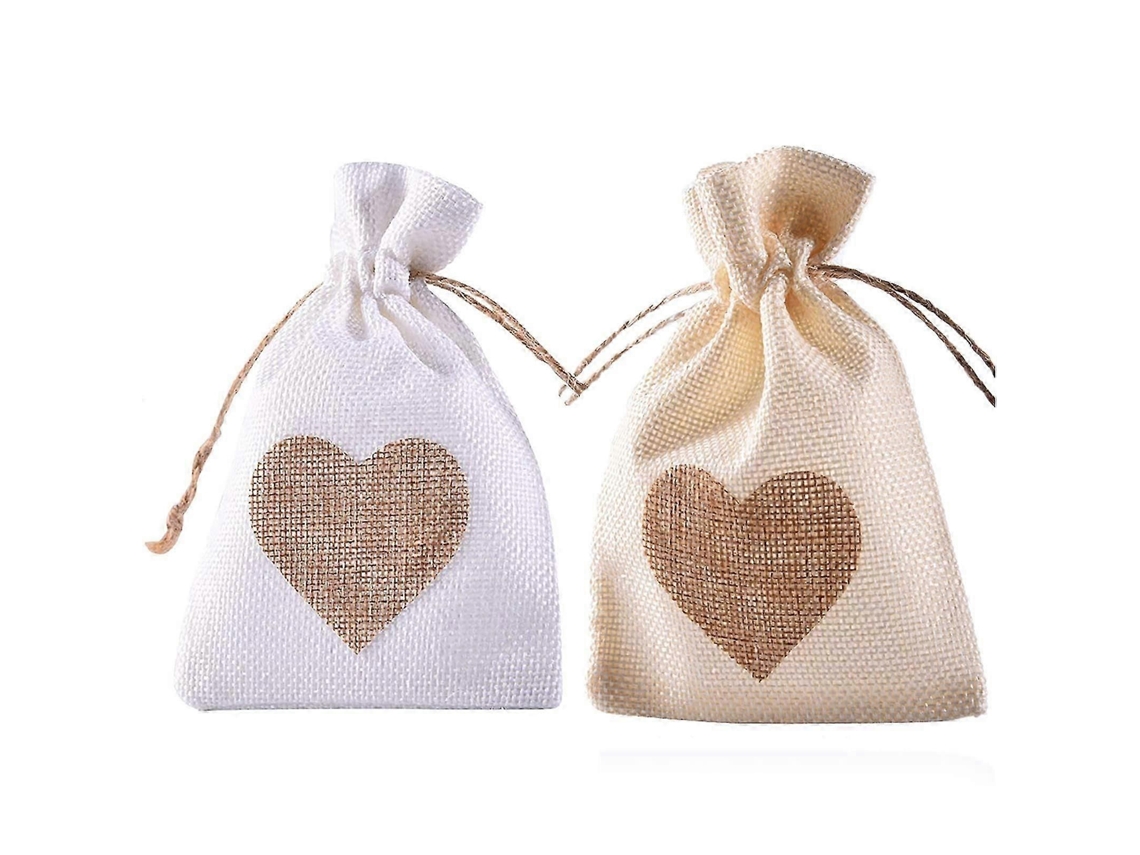 20 Sacos De Aniagem Com Coração Para O Dia Dos Namorados (4x6 Polegadas)