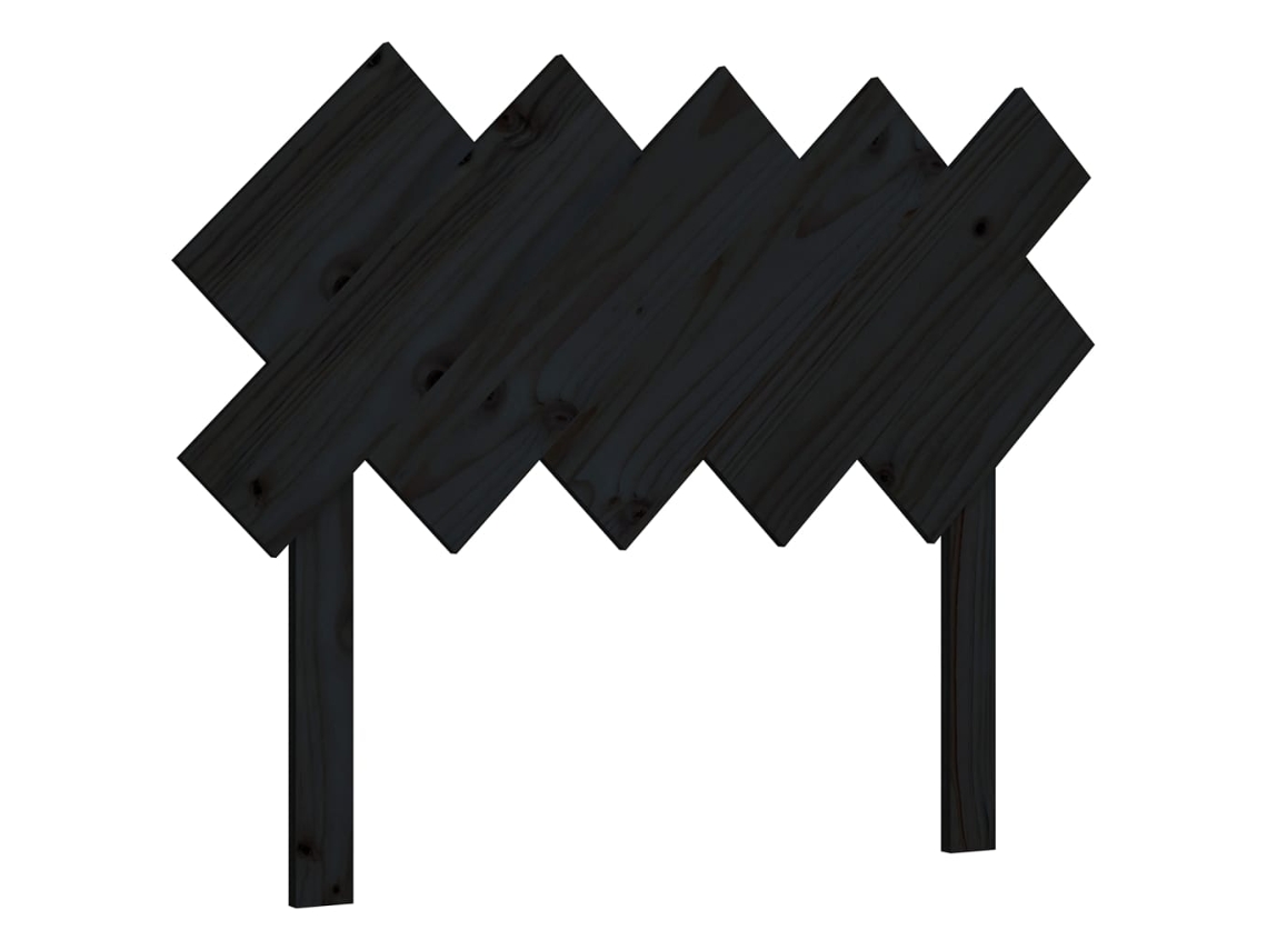 Cabeceira de Cama 104x3x80,5 Cm Pinho Maciço Preto MAISON EXCLUSIVE