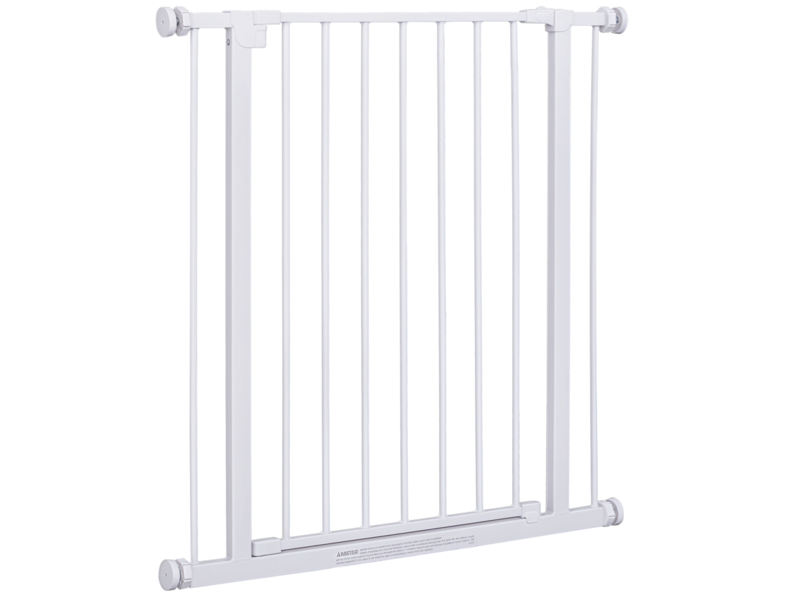 Instalação Fácil Portão de Segurança Extensível para Pets com Suportes de Pressão Aço Durável com Acabamento Branco Revestido a Pó 76x76 82cm Ge