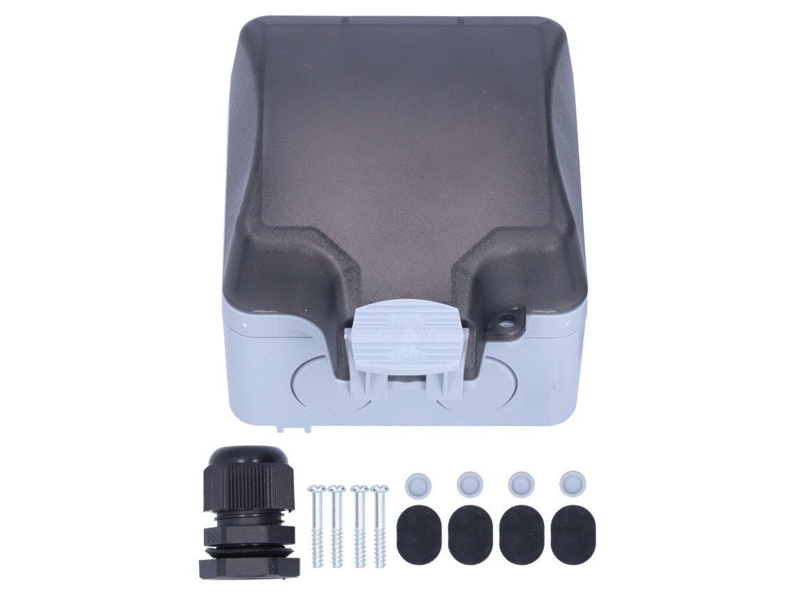 Tomada Externa IP66 250V 15A com caixa e luz indicadora