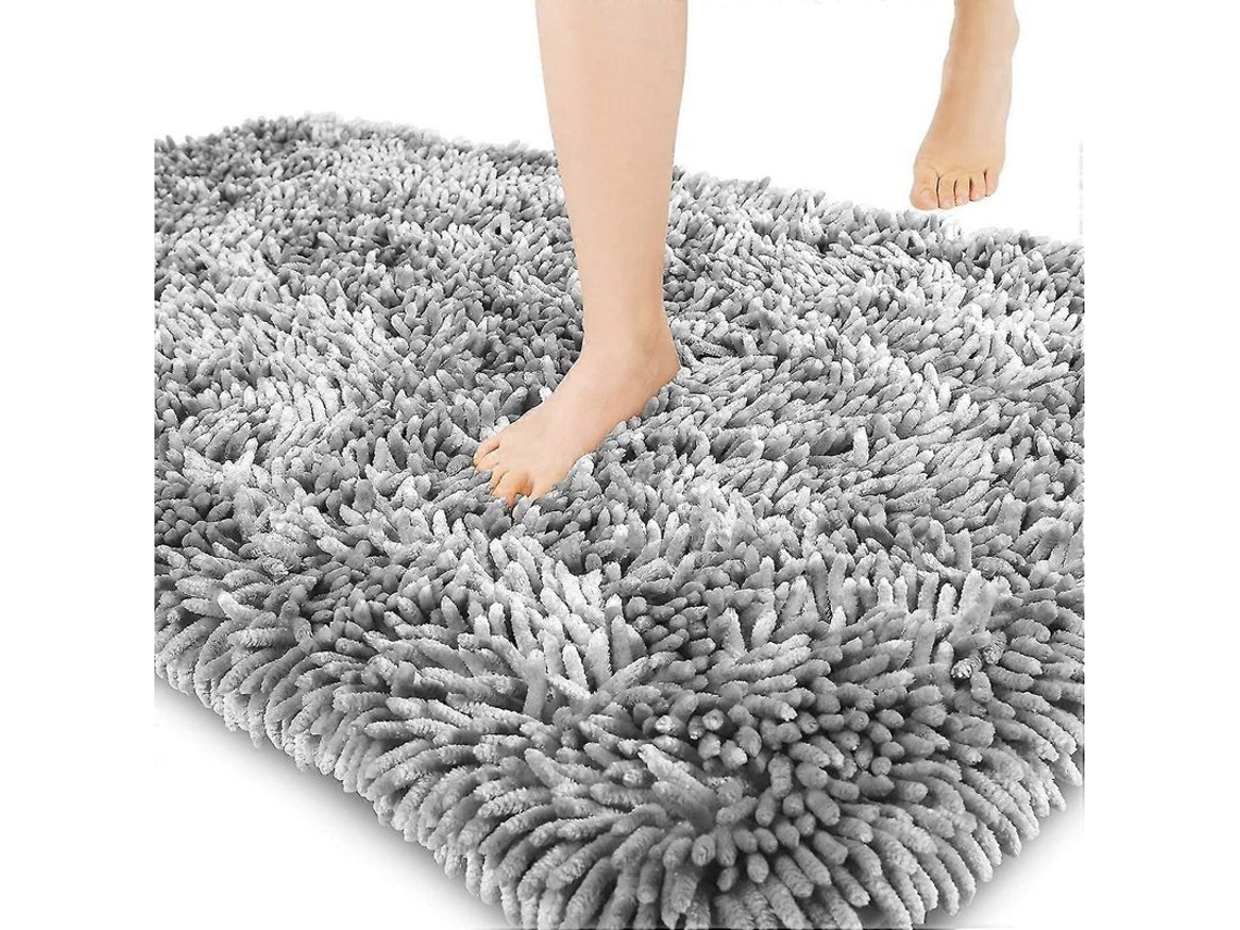 Tapete de Banheiro Anti derrapante Extra Espesso 60x90cm Cinza Claro com Marca