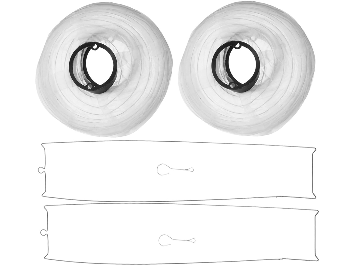 Conjunto 2 Lanternas Japonesas Dobráveis Acabamento Acetinado Impermeáveis Brancas Decoração Suspensa GOKOCO