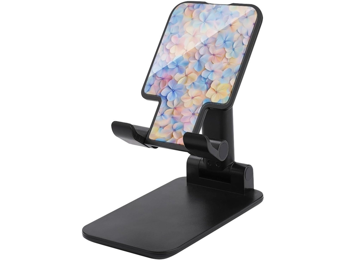 Suporte Dobrável E Ajustável Para Celular, Ideal Para Mesa, Com Estampa Floral Em Tons Pastel