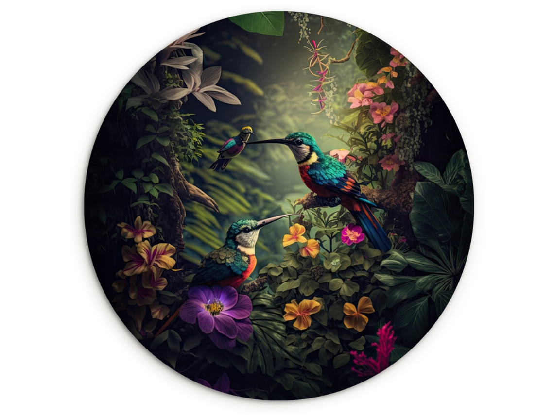 O Quadro Flores - Ave - Selva - Plantas 30x30 Cm