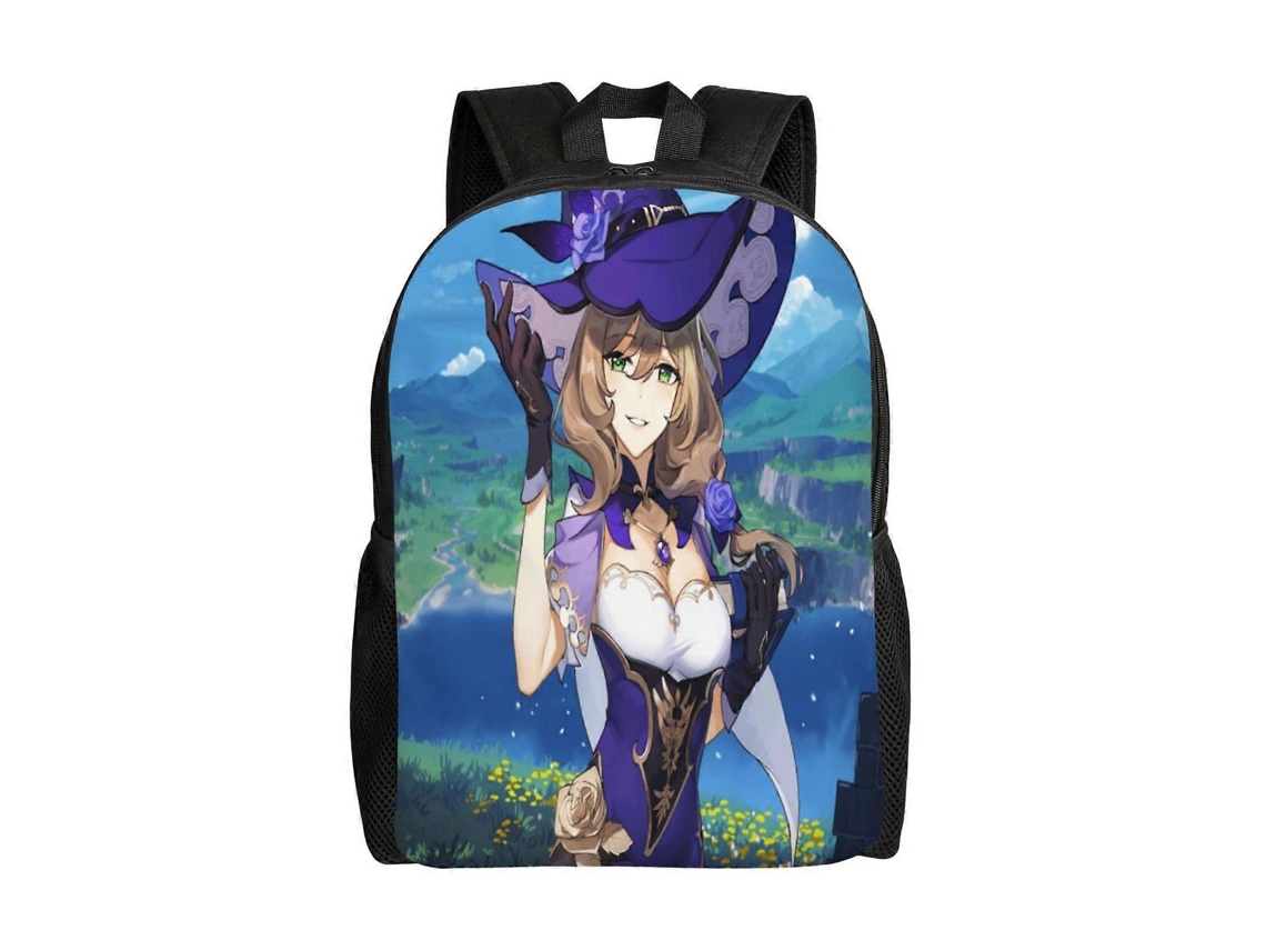 Mochila Genshin Impact F69 Para Estudantes, Resistente E Leve, Impermeável E Com Alça De Ombro Respirável.