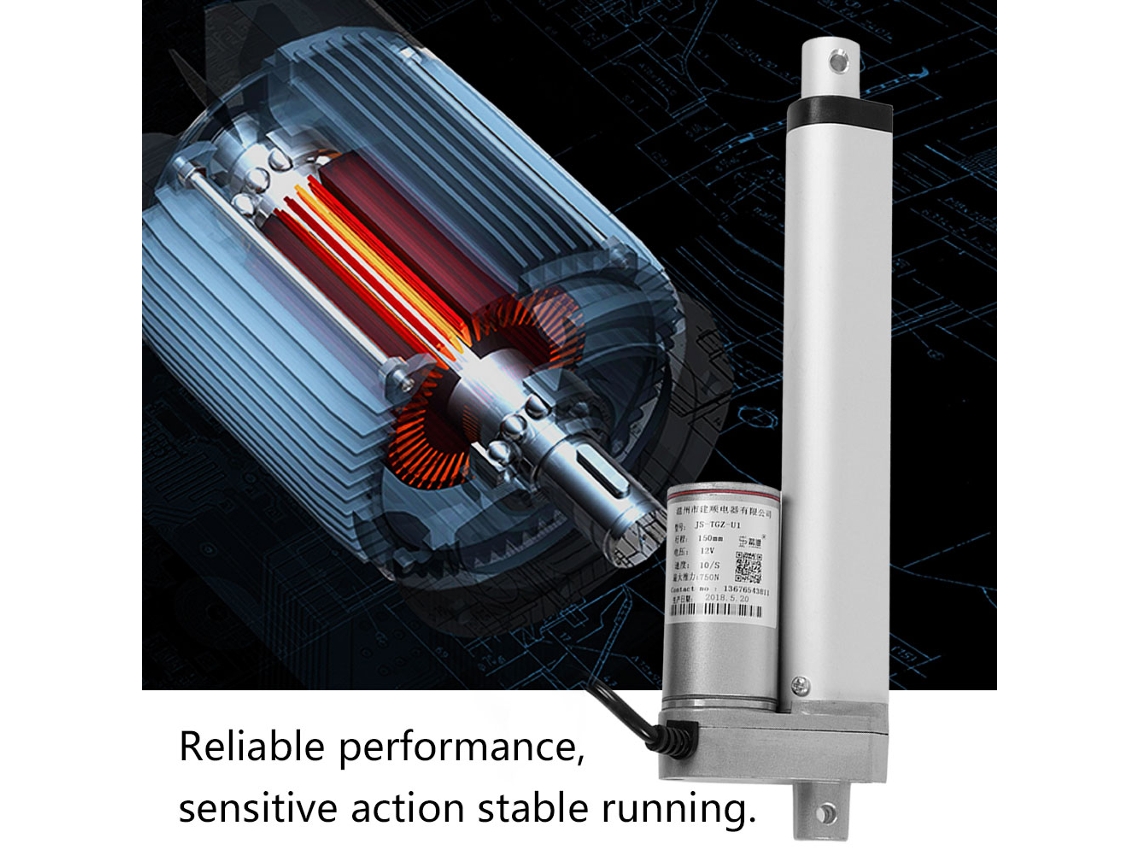 Atuador Linear Elétrico 12v 750n 150mm