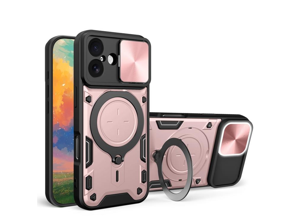 Capa Para Iphone 17 - Textura De Cd - Suporte Magnético Deslizante - Proteção Para Câmera