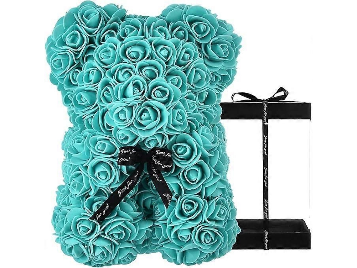 Urso De Rosas Com Caixa Transparente Para Presentes