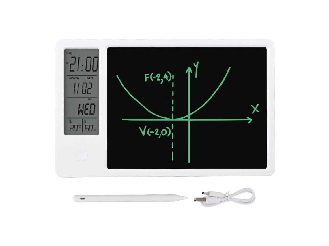 Calendário Eletrônico Com Tabela Lcd Apagável E Relógio Digital