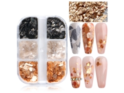 Mica glitter flocos para unhas arte decoração de unhas lantejoulas irregulares japonês inverno outono