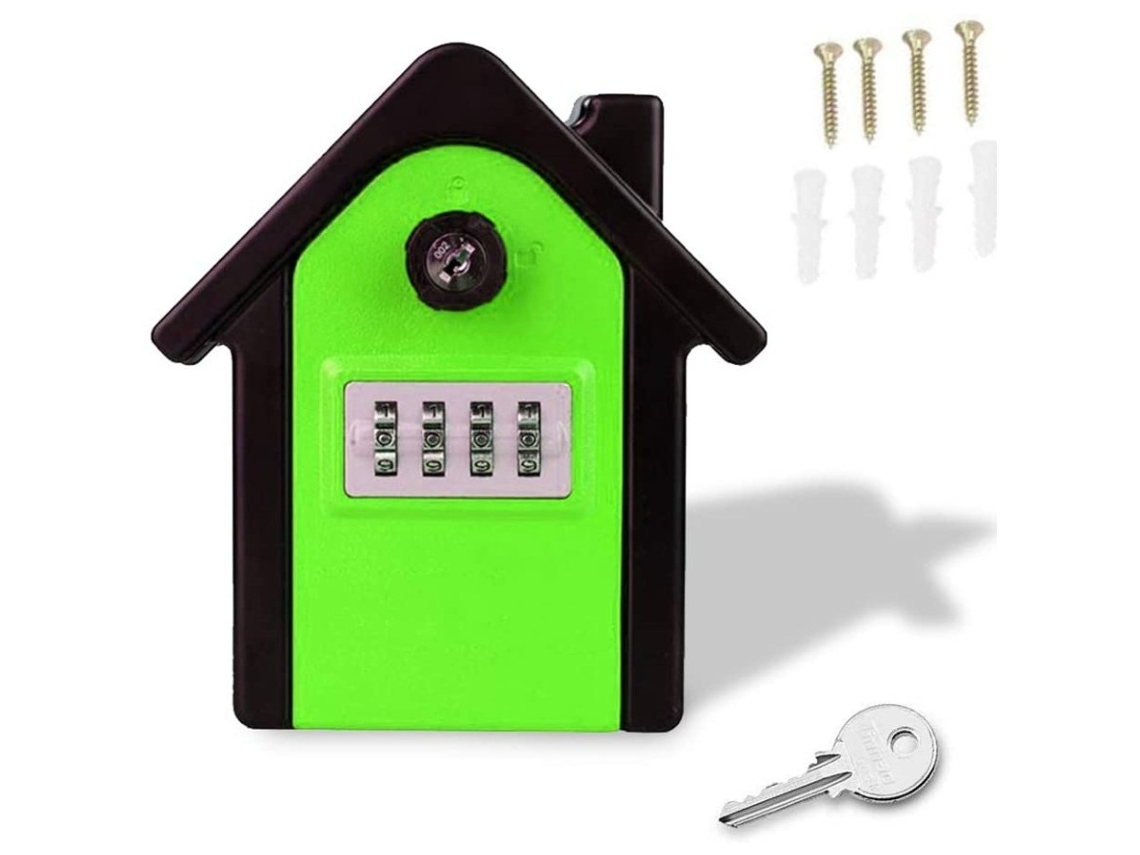 Caixa de Chaves Segura Montada Parede CHRUI com Código Digital e Chaves de Emergência (verde)