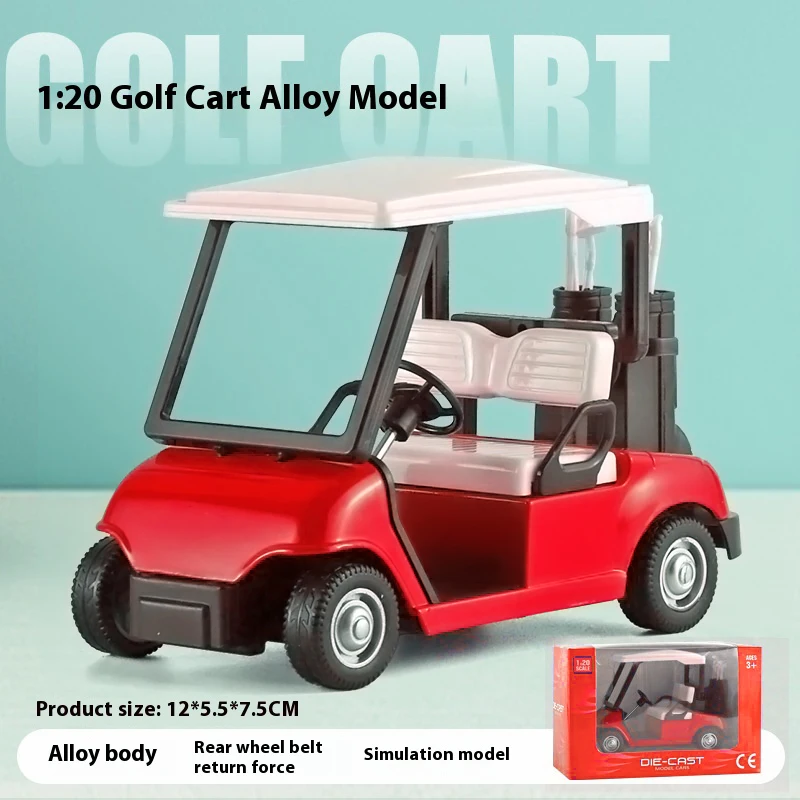 (vermelho) Mini Carrinho De Golfe Em Escala 1:20, Estilo Retrô, Com Molas.